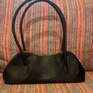Melie Bianco Dakota Shoulder Handbag Black Vegan Leather Chic Quiet Luxury Purse